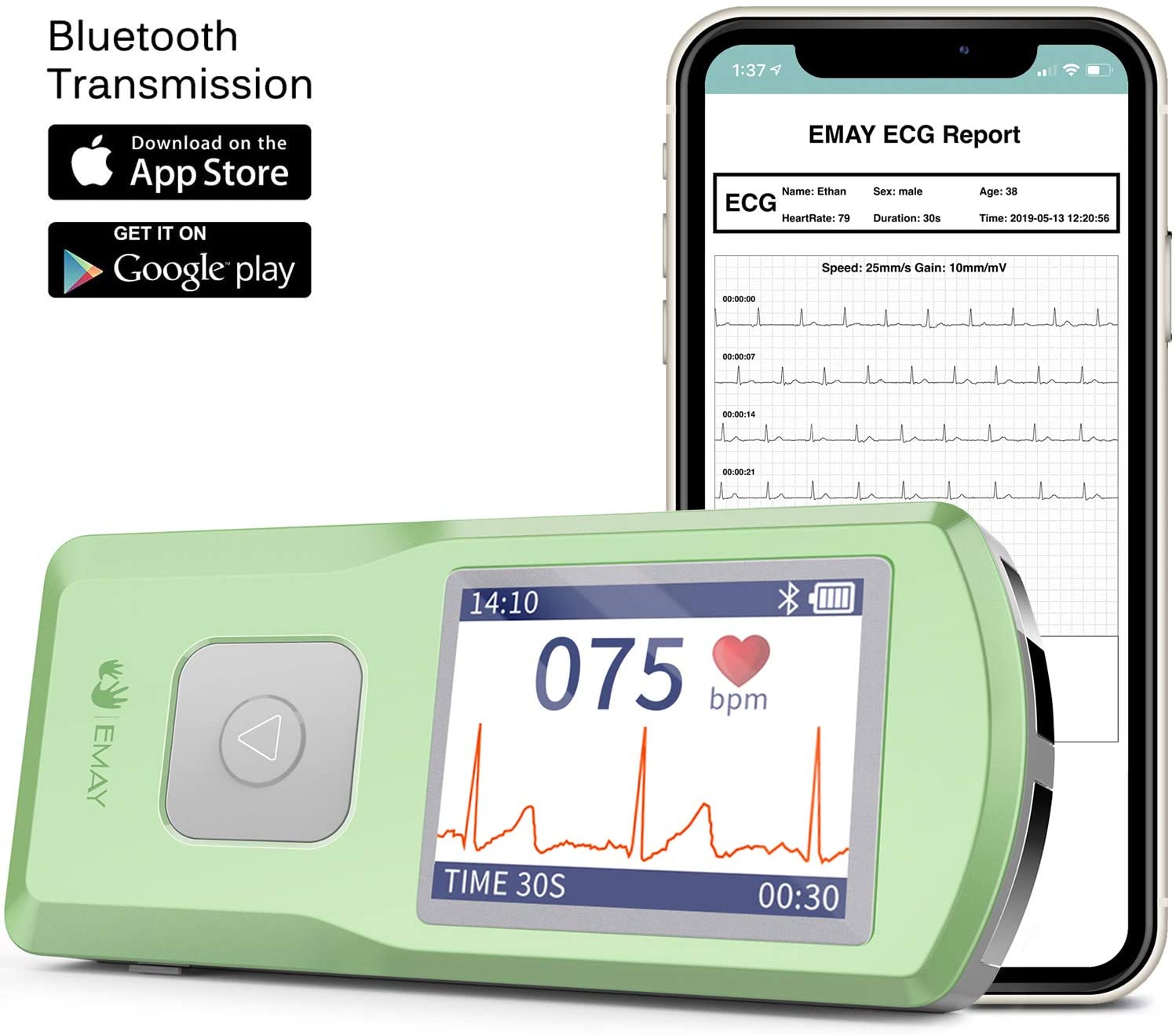 Wireless EKG Monitor-Green